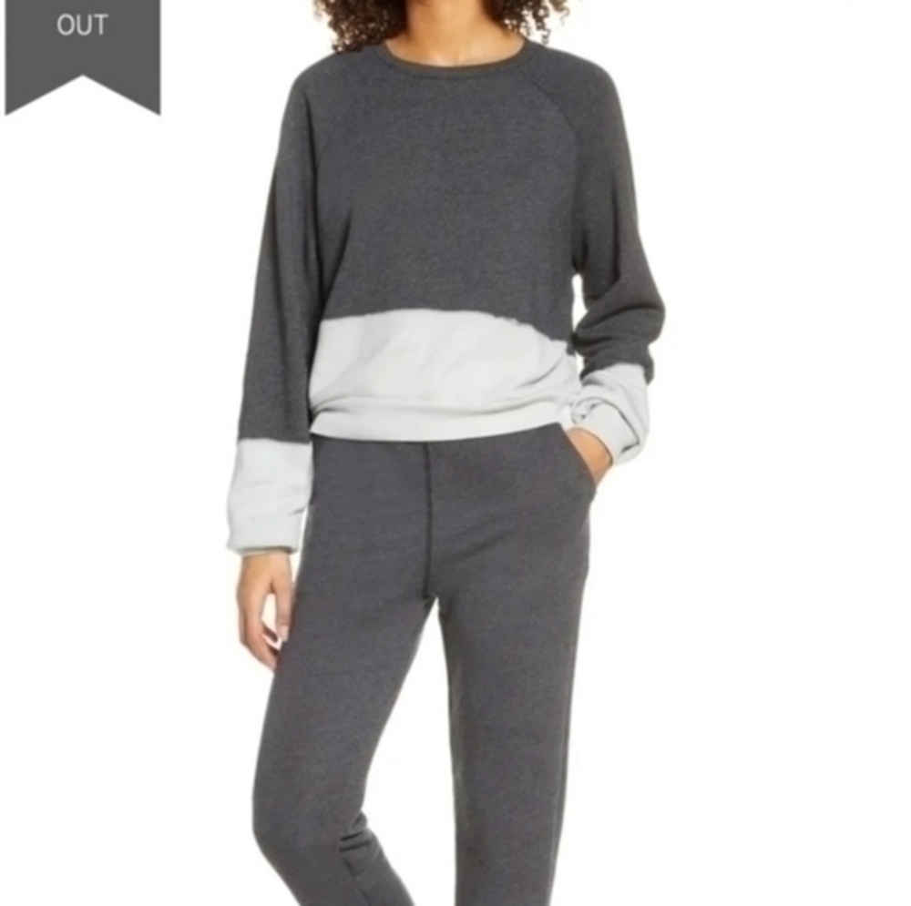 NWT Zella Dip Dye Sweatshirt Grey Forged